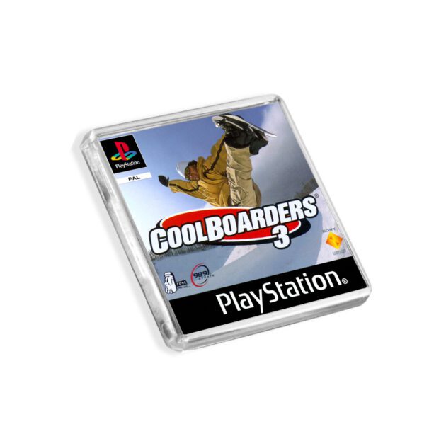 Plastic Cool Boarders 3 PS1 fridge magnet on a white background