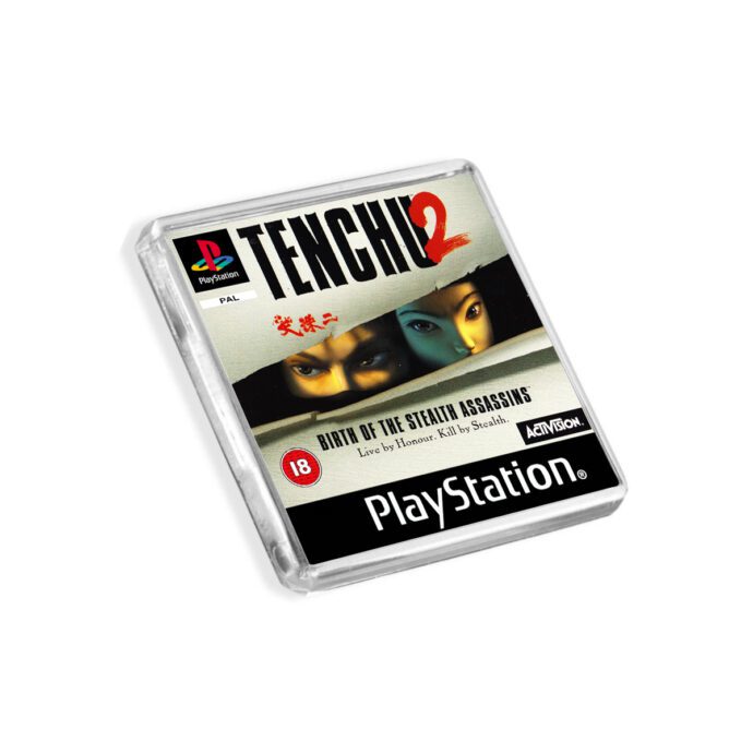 Plastic Tenchu 2 PS1 fridge magnet on a white background