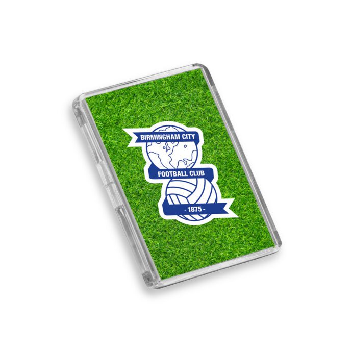 Plastic Birmingham City fridge magnet on a white background