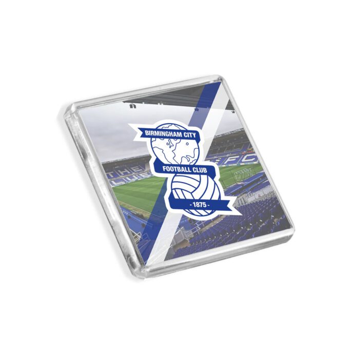 Plastic Birmingham City fridge magnet on a white background