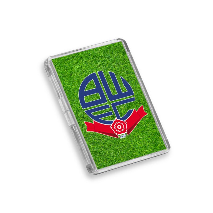 Plastic Bolwon Wanderers fridge magnet on a white background