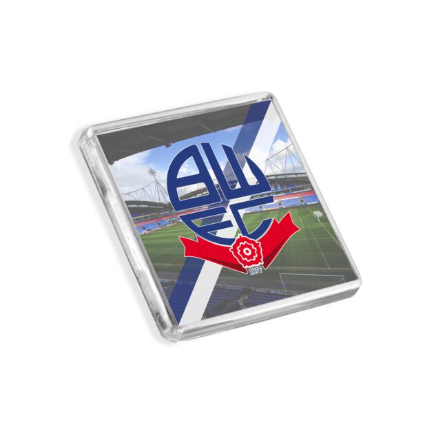 Plastic Bolwon Wanderers fridge magnet on a white background