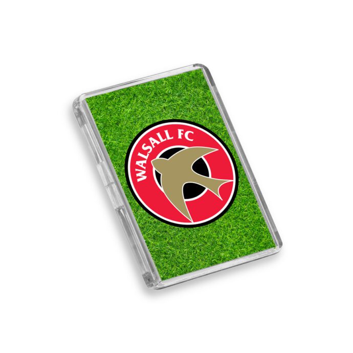 Plastic Walsall fridge magnet on a white background